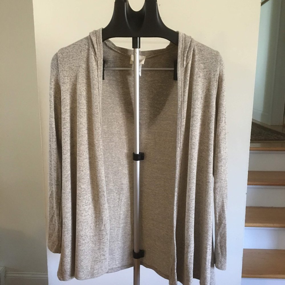 Caution To The Wind -  Lightweight Tan Sweater with Hood (Small)